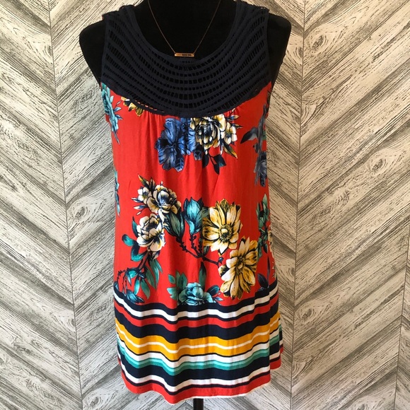 Loveappella Tops Loveappella Mackinley Crochet Knit Tank Top L